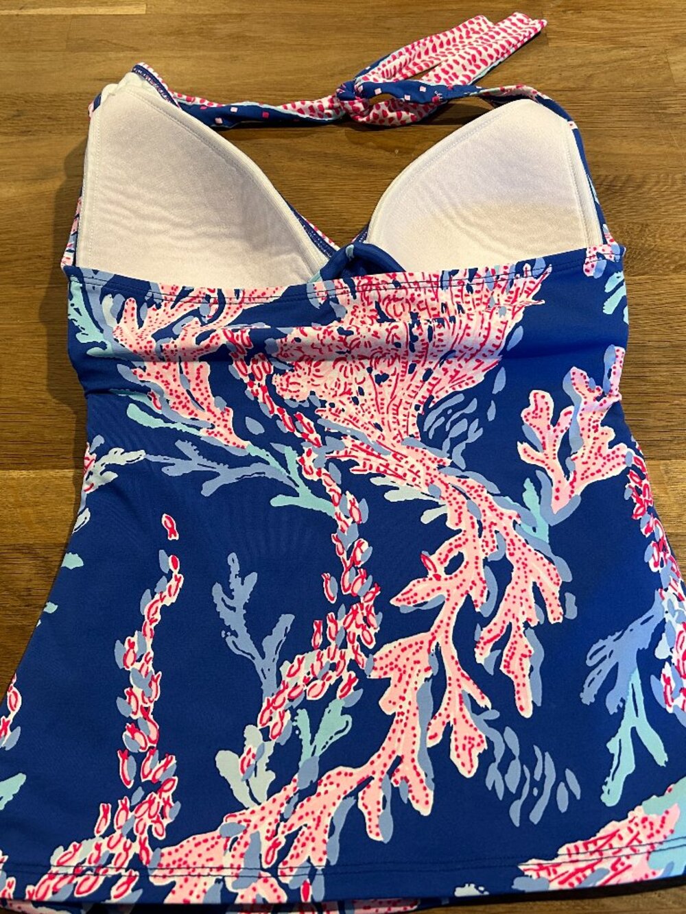 LILLY PULITZER Sz S Borealis Blue Bliss Halter Tankini Swimsuit Top - Picture 6 of 9
